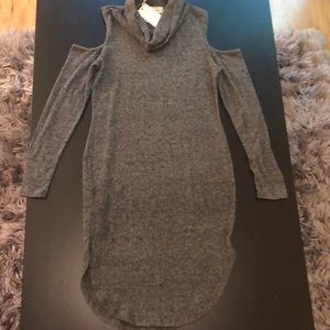 Grey Cowl Neck Dress